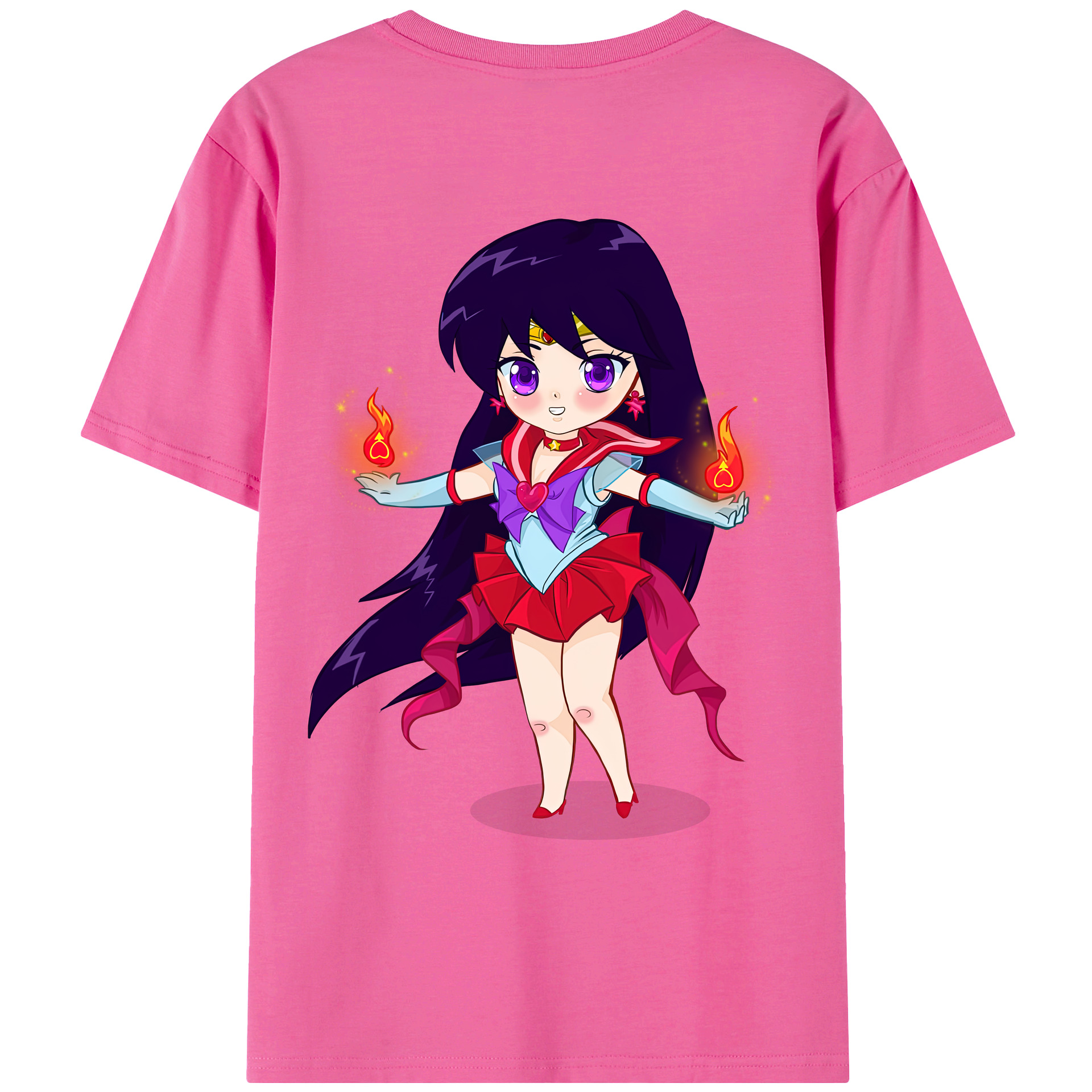 （画像用） 美少女戦士セーラームーン 火野レイ ひの レイ Sailor Moon Hino Rei （セーラーマーズ,Sailor Mars） レディース半袖Tシャツ(バックプリント)